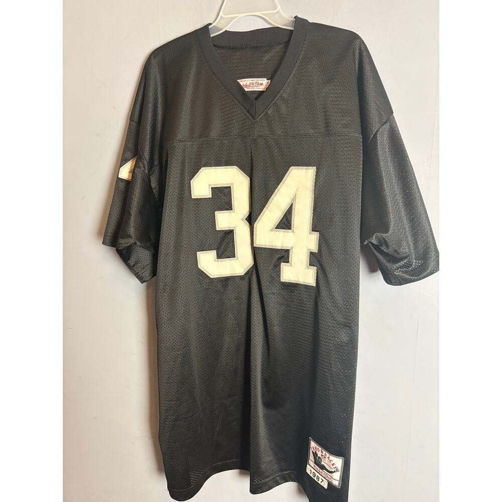M&N Bo Jackson #34 Raiders 1987 Korea Mesh Dazzle Shoulders Jersey Size 54